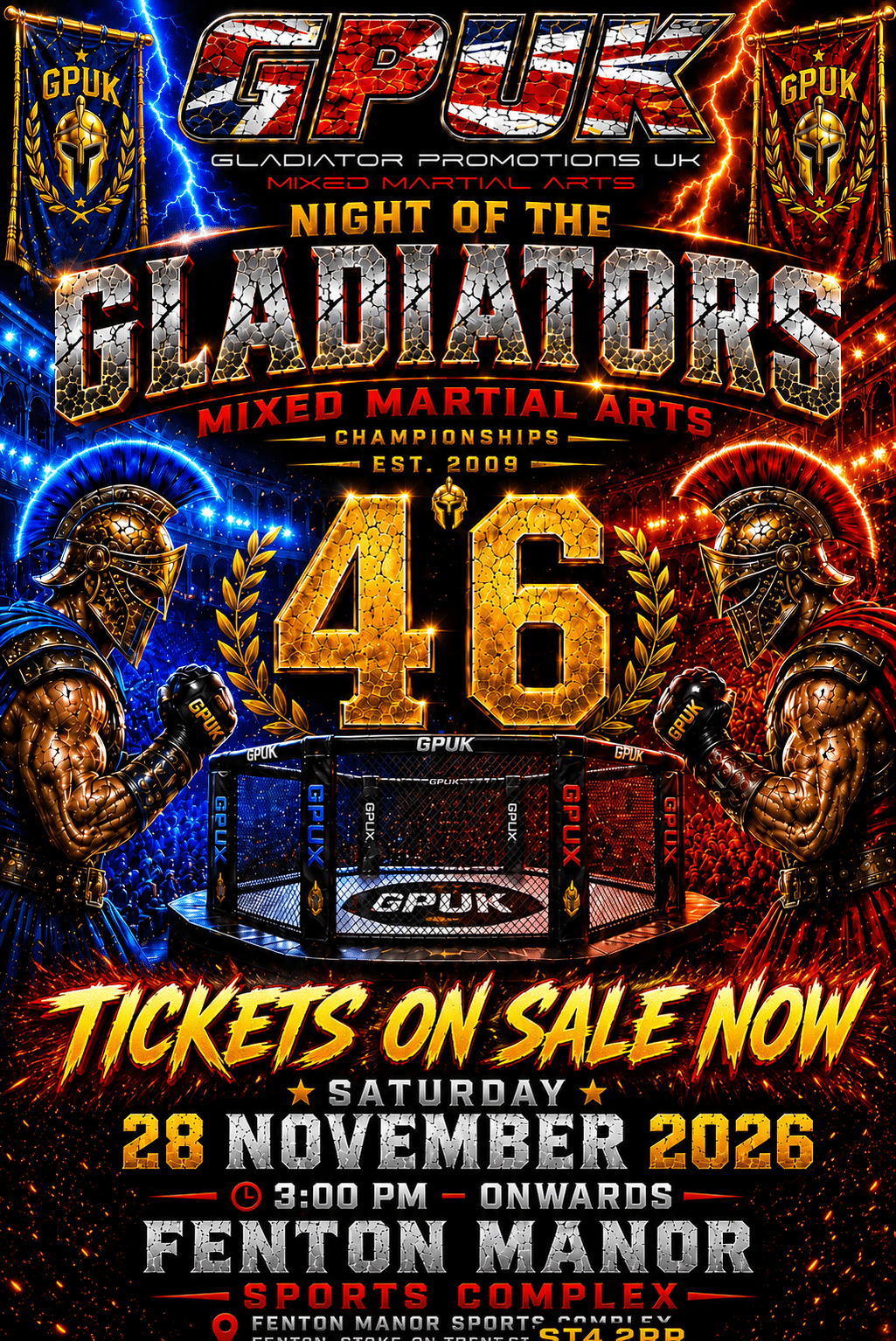 GPUK 46 MMA STOKE TICKETS ON SALE NOW POSTER