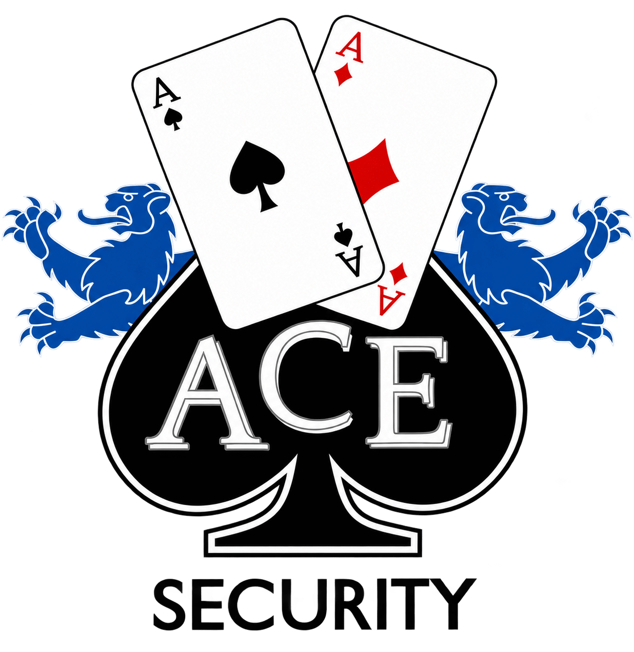 ACE Security — playing cards and blue lions